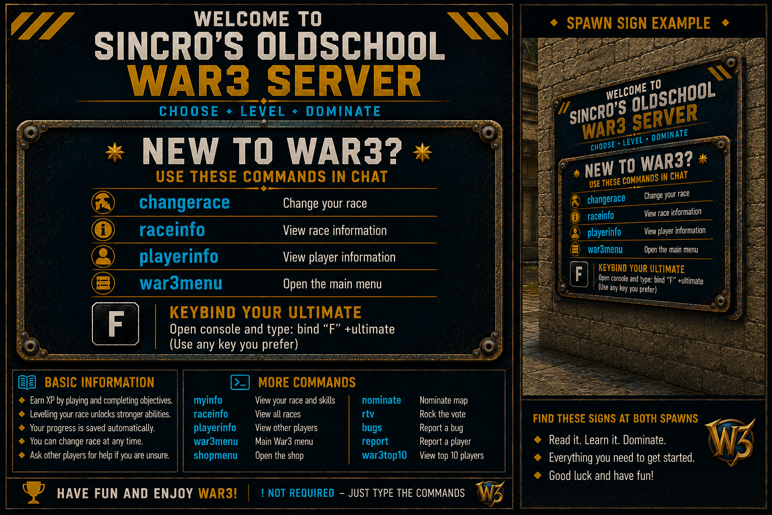 Welcome to Sincro's Oldschool War3 Server